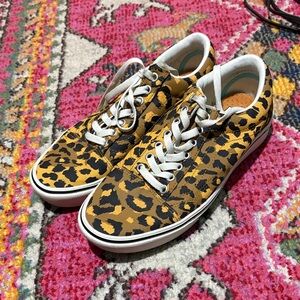 Vans Leopard Print Low Top Sneakers - Yellow & Black